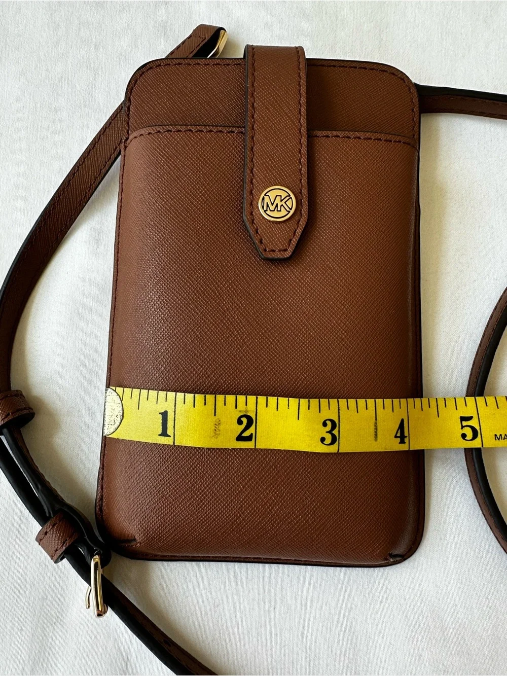 Michael Kors Jet Set Travel Smartphone Crossbody Brown Leather Phone Bag
